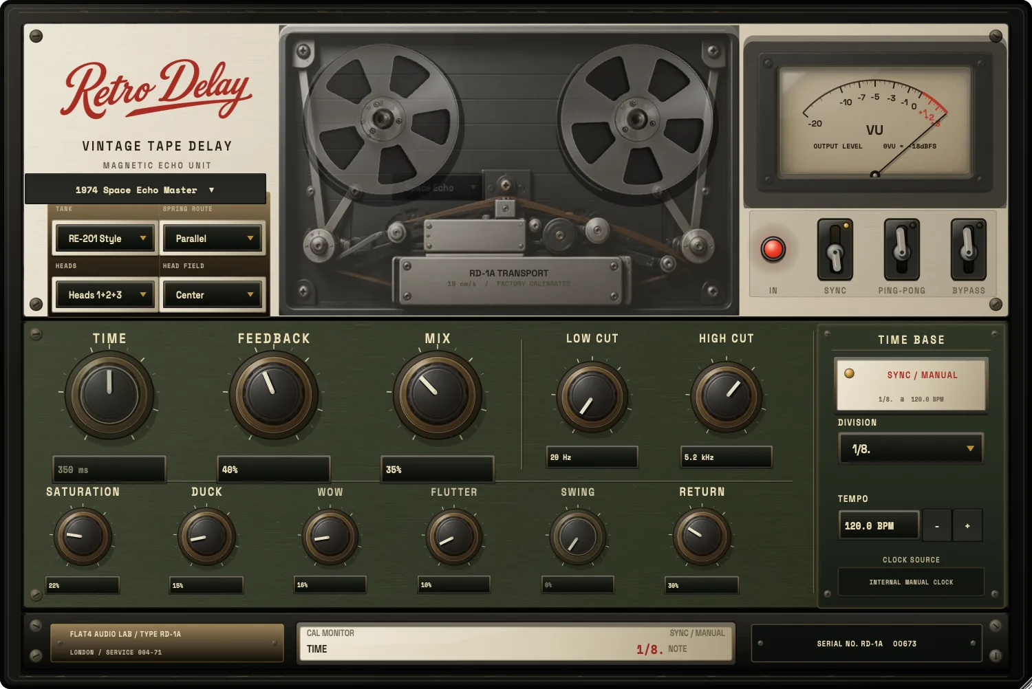 The Retro Delay plugin interface